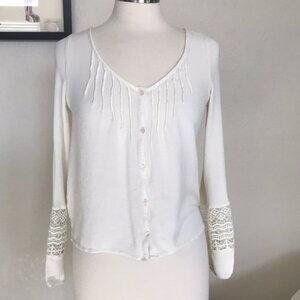 Boho Lace Detailed Cream Aeropostale Blouse